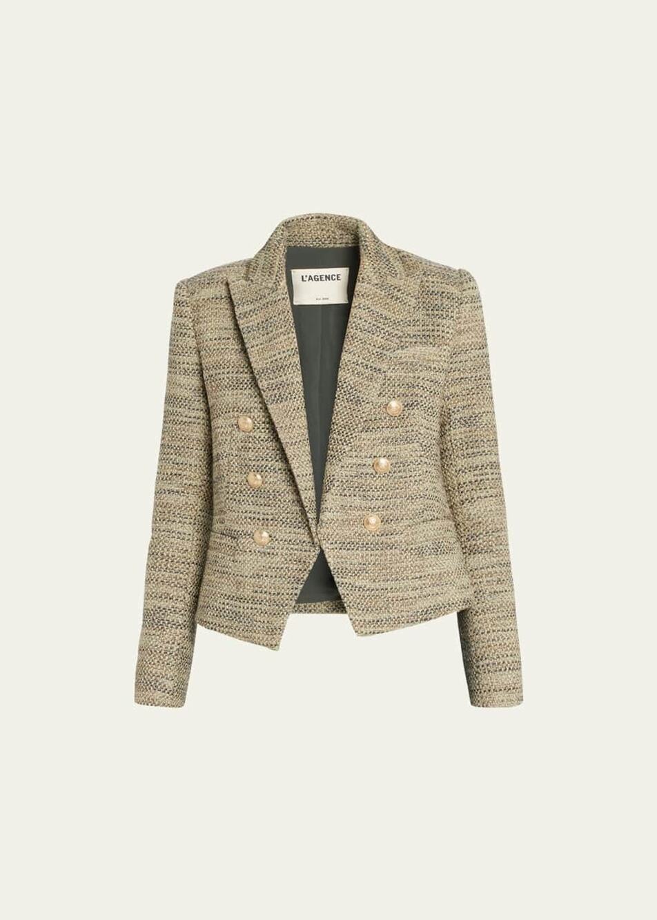 L'AGENCE Brooke Double Breasted Crop Blazer - 0